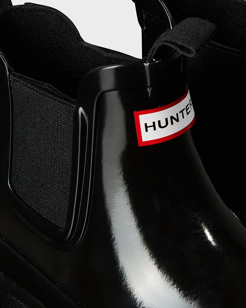 Kids Hunter Chelsea Boots Black - Original Big Gloss - 0145287-JS